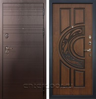 Входная металлическая дверь Лекс Легион Голден патина черная (панель №27)