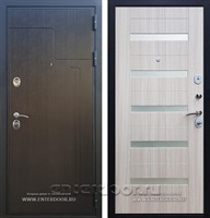 Входная металлическая дверь Армада Премиум 246 СБ-14 (Венге / Сандал белый) вставки стекло белое