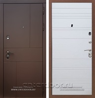 Входная металлическая дверь Армада Урбан (Ясень шоколадный / Белый софт)