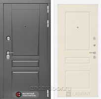 Входная металлическая дверь Лабиринт Платинум 3 (Альберо Грей / Крем софт)