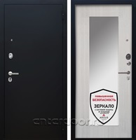 Входная металлическая дверь Аргус Люкс ПРО Милли с Зеркалом (Чёрный шелк / Ларче светлый)