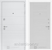 Входная металлическая дверь Лабиринт Трендо 6 (Белый камень / Белое дерево)