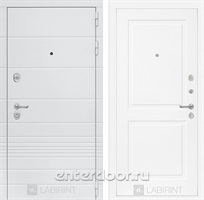 Входная металлическая дверь Лабиринт Трендо 11 (Белый камень / Белый софт)