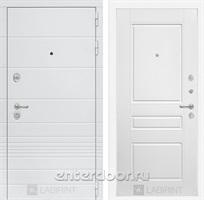 Входная металлическая дверь Лабиринт Трендо 3 (Белый камень / Белый софт)