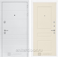 Входная металлическая дверь Лабиринт Трендо 3 (Белый камень / Крем софт)