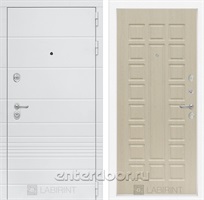 Входная металлическая дверь Лабиринт Трендо 4 (Белый камень / Дуб белёный)