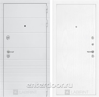 Входная металлическая дверь Лабиринт Трендо 7 (Белый камень / Белое дерево)