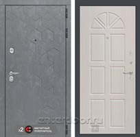 Входная металлическая дверь Лабиринт Бетон 15 (Бетон песочный / Алмон 25)