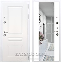 Входная металлическая дверь Армада Премиум Н с Зеркалом СБ-16 (Белый / Белый матовый)