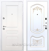 Входная металлическая дверь Армада Премиум Н ФЛ-317 (Белый / Белый патина Золото)
