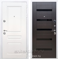 Входная металлическая дверь Армада Премиум Н СБ-14 (Белый / Венге) стекло черное