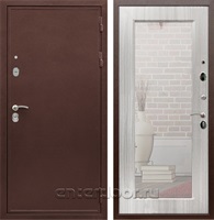 Входная дверь Армада Престиж с зеркалом Пастораль (Медный антик / Сандал белый)
