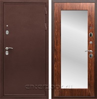 Входная дверь Армада Престиж с зеркалом Пастораль (Медный антик / Берёза морёная)