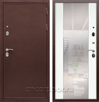 Входная дверь Армада Престиж с зеркалом СБ-16 (Медный антик / Ясень белый)