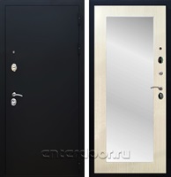 Входная дверь Армада Престиж с зеркалом Пастораль (Чёрный муар / Лиственница беж)