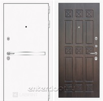 Входная металлическая дверь Лабиринт Line White 16 (Шагрень белая / Алмон 28)