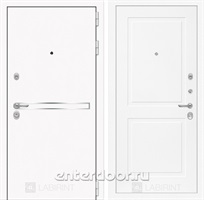 Входная металлическая дверь Лабиринт Line White 11 (Шагрень белая / Белый софт)