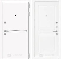 Входная металлическая дверь Лабиринт Line White 11 (Шагрень белая / Белый софт)