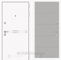 Входная металлическая дверь Лабиринт Line White 13 (Шагрень белая / Грей софт)