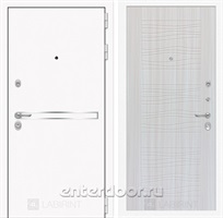 Входная металлическая дверь Лабиринт Line White 6 (Шагрень белая / Сандал белый)