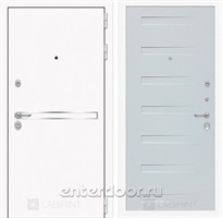 Входная металлическая дверь Лабиринт Line White 14 (Шагрень белая / Дуб кантри белый)
