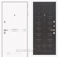 Входная металлическая дверь Лабиринт Line White 4 (Шагрень белая / Венге)