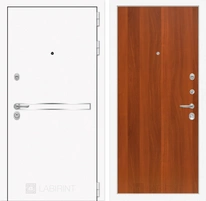 Входная металлическая дверь Лабиринт Line White 5 (Шагрень белая / Итальянский орех)