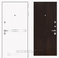 Входная металлическая дверь Лабиринт Line White 5 (Шагрень белая / Венге)