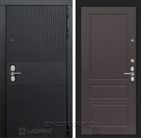 Входная металлическая дверь Лабиринт Black 3 (Чёрный кварц / Орех премиум)