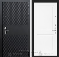 Входная металлическая дверь Лабиринт Black 11 (Чёрный кварц / Белый софт)