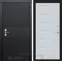 Входная металлическая дверь Лабиринт Black 14 (Чёрный кварц / Дуб кантри белый)