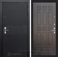 Входная металлическая дверь Лабиринт Black 16 (Чёрный кварц / Алмон 28)