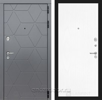 Входная металлическая дверь Лабиринт Cosmo 7 (Графит / Белое дерево)