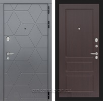 Входная металлическая дверь Лабиринт Cosmo 3 (Графит / Орех премиум)