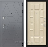 Входная металлическая дверь Лабиринт Cosmo 12 (Графит / Дуб белёный)