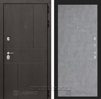 Входная металлическая дверь Лабиринт Урбан 21 (Дуб горький шоколад / Бетон светлый)