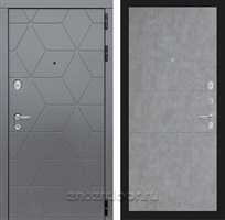 Входная металлическая дверь Лабиринт Cosmo21 (Графит / Бетон светлый)