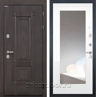 Входная металлическая дверь Интекрон Италия с Зеркалом (Венге / Белая матовая)