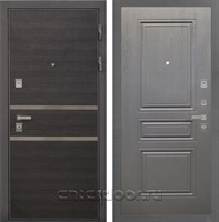 Входная металлическая дверь Интекрон Неаполь ФЛ-243-М (Лен Сильвер / Дуб вуд графит)