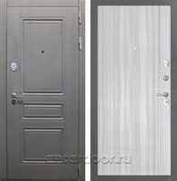 Входная стальная дверь Интекрон Брайтон В-07 (Дуб вуд графит / Сандал белый)