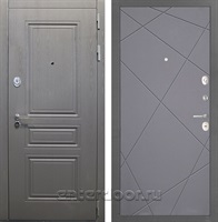Входная стальная дверь Интекрон Брайтон Лучи-М (Дуб вуд графит / Софт Графит)
