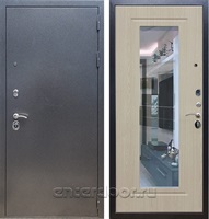 Входная стальная дверь Армада 11 с Зеркалом (Антик серебро / Белёный дуб)