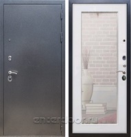 Входная стальная дверь Армада 11 с Зеркалом Пастораль (Антик серебро / Белый ясень)