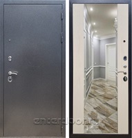 Входная дверь Армада Оптима с Зеркалом СБ-16 (Антик серебро / Лиственница беж)