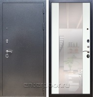 Входная дверь Армада Оптима с Зеркалом СБ-16 (Антик серебро / Ясень белый)