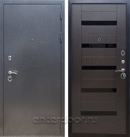 Входная стальная дверь Армада Оптима СБ-14 (Антик серебро / Венге) стекло черное