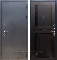 Входная стальная дверь Армада Оптима СБ-18 (Антик серебро / Венге) стекло черное
