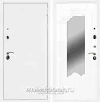 Входная металлическая дверь Сенатор Практик 3К Зеркало ФЛЗ-147 (Белая шагрень / Ясень белый)
