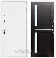 Входная металлическая дверь Сенатор Практик 3К СБ-18 (Белая шагрень / Венге) стекло матовое