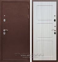 Входная металлическая дверь Сенатор Практик 3К ФЛ-3 (Медный антик / Сандал белый)